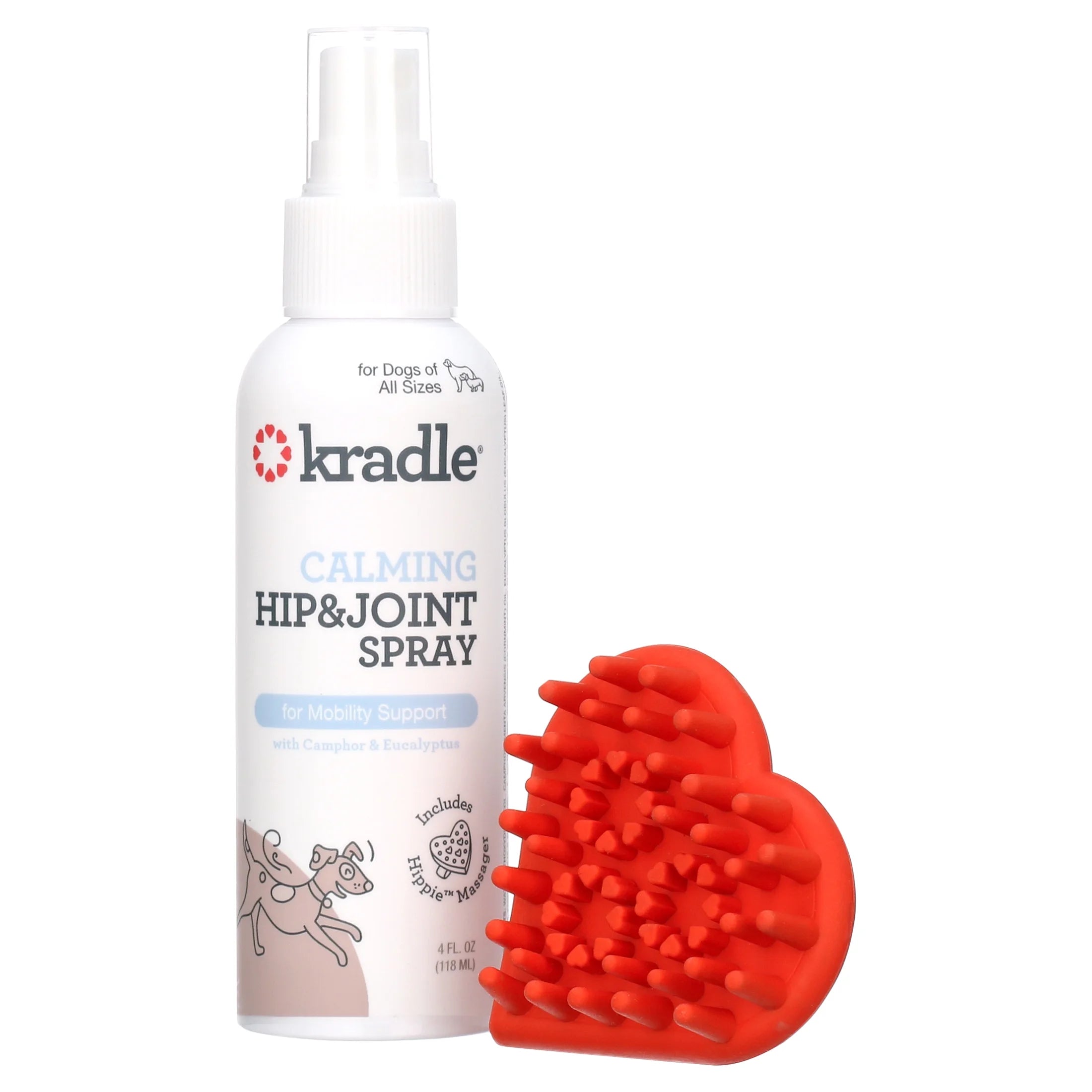 Calming Hip & Joint Spray with Hippie Applicator, Dog Mobility Support, 4 Ounces