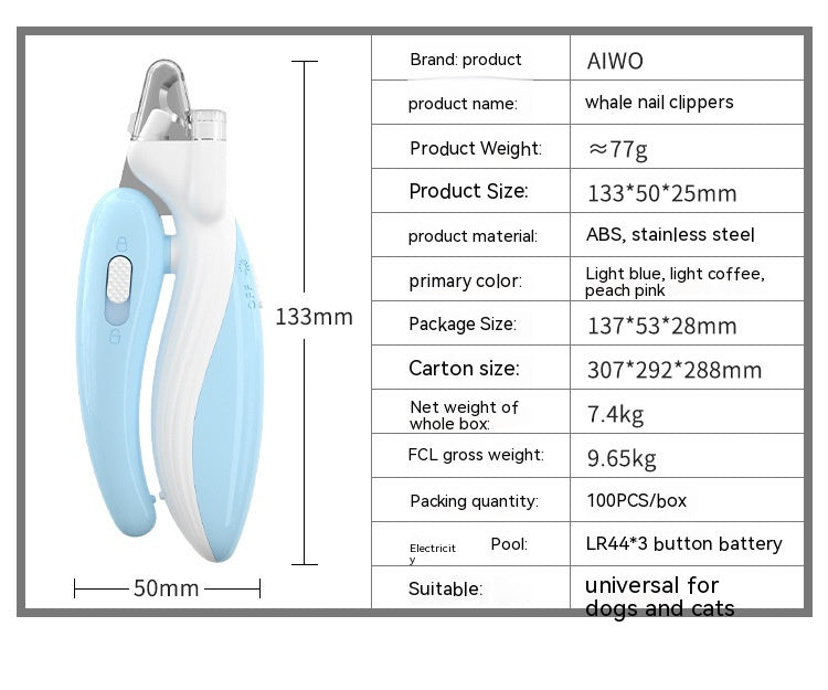 Pet Nail Clippers with LED Light | Safe Grooming Tool