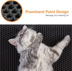 Cat Litter Mat 23"X17" Litter Box Mat, EVA Honeycomb Double Layer Design, Urine & Waterproof, Scatter Control Kitty Litter Mat, Less Waste, Easier to Clean,Washable, Black