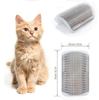 Cat Self-Groomer Brush – Wall Corner Face Scratcher & Massage Comb Tool