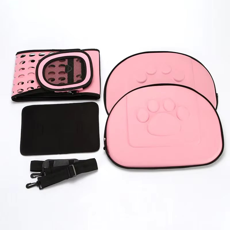 EVA Material Quality Travel Pet Bag Cat Flower Carriers Bags Folding Small Dog Outdoor Shoulder Bag Folding Cats Carrying