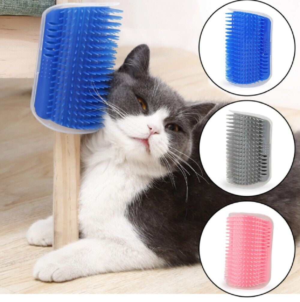 Cat Self-Groomer Brush – Wall Corner Face Scratcher & Massage Comb Tool
