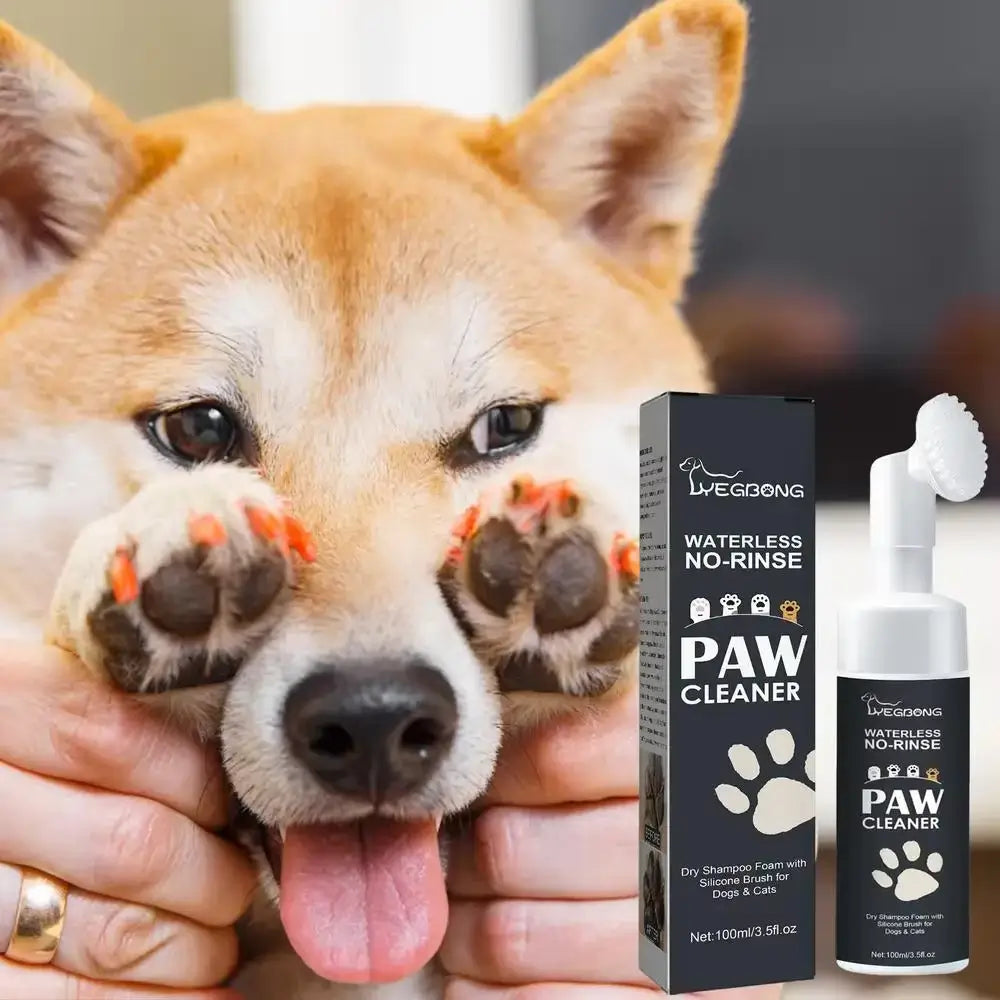Waterless Pet Shampoo & Paw Cleaner | No-Rinse Foam with Brush
