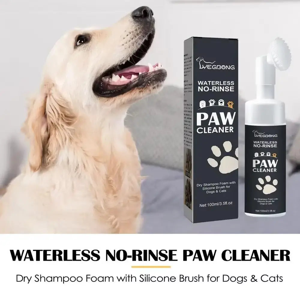 Waterless Pet Shampoo & Paw Cleaner | No-Rinse Foam with Brush