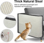 Cat Scratch Sofa Protector,Cat Scratching Couch Protector with 19.7''L*23.6''W Natural Sisal for Protecting Couch Sofa Chair (Dark Grey/Right Hand)