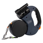 Auto Retractable Dual Dog Leash 3M with Flashlight Waste Bag Box Roulette Double-Ended Traction Rope Pet Supplies