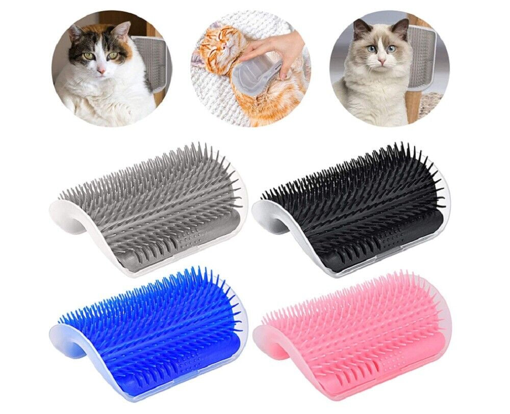 Cat Self-Groomer Brush – Wall Corner Face Scratcher & Massage Comb Tool